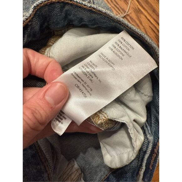 Free People Light Blue Distressed Button Fly Cut Off Cotton Denim Shorts Size 29 - Picture 5 of 6